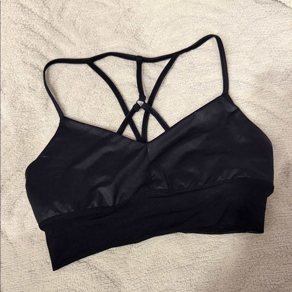 Alo Yoga Black and Mesh Sports Bra